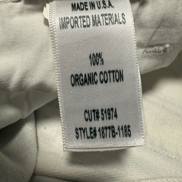 Citizens of Humanity White and Blue Straight Leg Jeans with Stripes and Belt - Picture 4 of 12